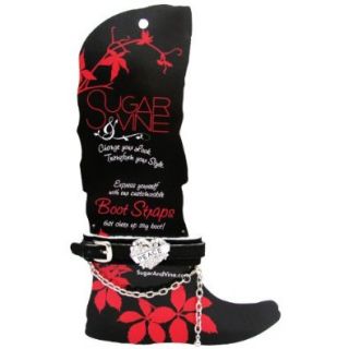 Sugar and Vine Black Boot Strap with Tattoo Heart with PEACE charm Shoes