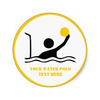 Water polo player black silhouette custom sticker