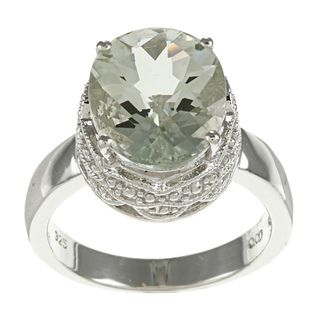 Sterling Silver Green Amethyst Ring Gemstone Rings
