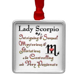 Lady Scorpio Silver Christmas Ornament