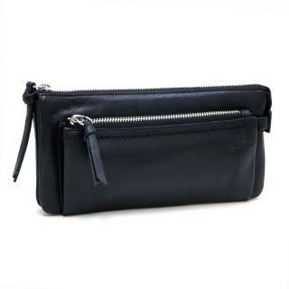 Anais Gvani Smooth Genuine Italian Leather Zipper Pouch Wallet
