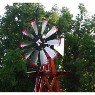 Outdoor Water Solutions Decorative Wood Backyard Windmill — Wood, 10ft.H, Model# BYW0136  Lawn Ornaments   Fountains
