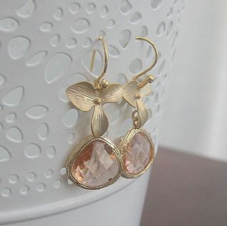 'orchid' flower earrings by evy designs