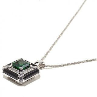 Xavier Absolute™, Simulated Emerald and Black Onyx Sterling Silver Pendan