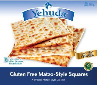 Yehuda Matzo Style Squares, Gluten Free 10.5 Oz (PACK OF 6)  Packaged Snack Matzo Crackers  Grocery & Gourmet Food