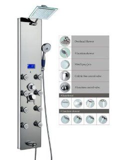 Blue Ocean 52" Aluminum SPA392M Shower Panel Tower with Rainfall Shower Head, 8 Multi functional Nozzles   Shower Fixtures  