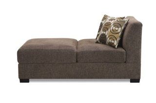 Shop Armless Chaise with Accent Pillows in Slate Faux Linen at the  Furniture Store