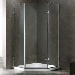 Vigo 40 X 40 Frameless Neo angle 3/8 inch Clear Shower Enclosure With Low profile Base