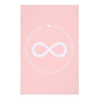 Infinity Love Pink Stripe Customized Stationery