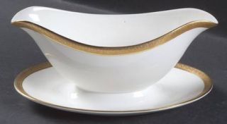Royal Doulton Royal Gold Gravy Boat with Attached Underplate, Fine China Dinnerw