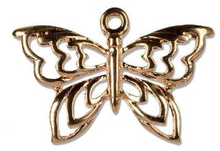 Cousin Jewelry Basics 21 by 14mm Butterfly Charm, Rose Gold, 1 Piece