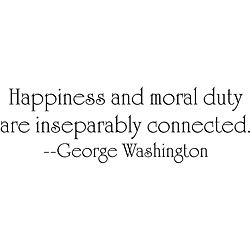 George Washington Happiness Vinyl Wall Art Quote