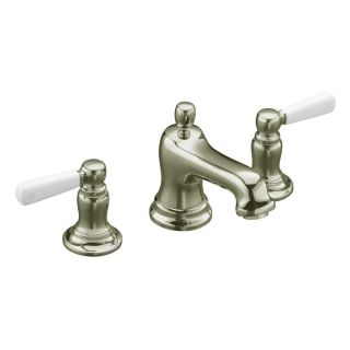 Kohler Bancroft White Ceramic Lever Handle Polished Nickel Widespread Bathroom Faucet