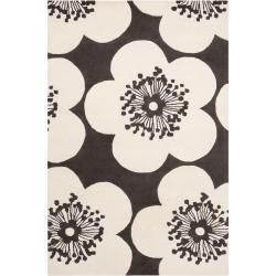 Aimee Wilder Hand tufted Black Courland Floral Wool Rug (33 X 53)
