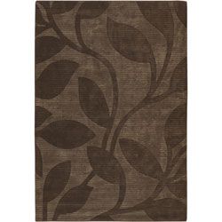 Hand tufted Mandara Brown Floral New Zealand Wool Area Rug (79 X 106)
