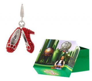 Wizard of Oz Sterling Crystal Ruby Slippers Charm —