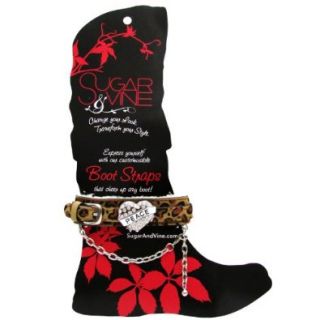 Sugar and Vine Leopard Boot Strap with Tattoo Heart with PEACE charm Shoes