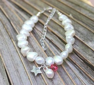 personalised pearl bracelets with birthstones by bish bosh becca