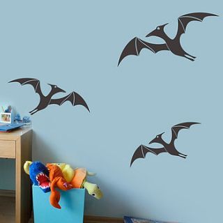 pteradactyl pack of wall sticker decals by snuggledust studios