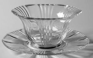Fostoria Sunray Clear Mayonnaise Bowl and Underplate   Stem #2510, Clear