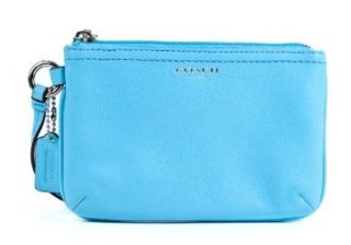 Coach Robin Blue Legacy Leather Small Wristlet Clutch Wallet Shoes