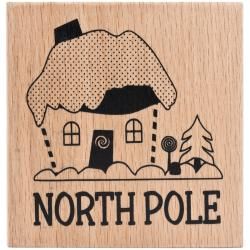 American Crafts Mounted Rubber Stamp 3x3 north Pole