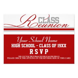 Customizable Class Reunion RSVP Announcements