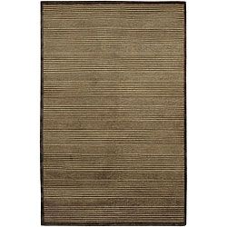 Hand knotted Mandara Gold Geometric Striped Wool Rug (5 X 76)