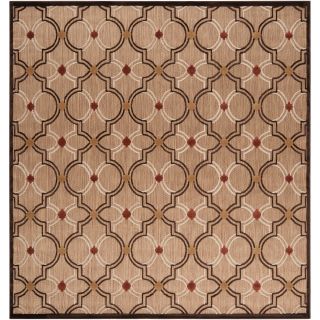 Woven Brown Cladagh Indoor/outdoor Moroccan Lattice Rug (76 Square)