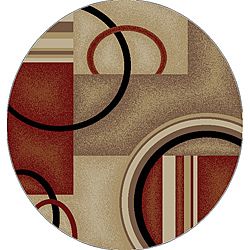 Generations Contemporary Red Area Rug (5 3 Round)