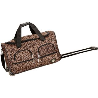 Rockland Deluxe Leopard 22 inch Carry on Rolling Duffle Bag