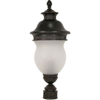 Luxor Chestnut Bronze With Satin Frosted Glass 3 light Post Lantern
