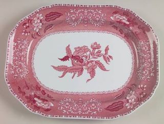 Spode Camilla Red (Earthen,Old,Red Stamp) 14 Oval Serving Platter, Fine China D