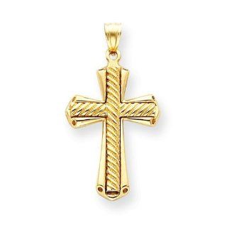 14k Gold Twisted Cross Pendant Jewelry