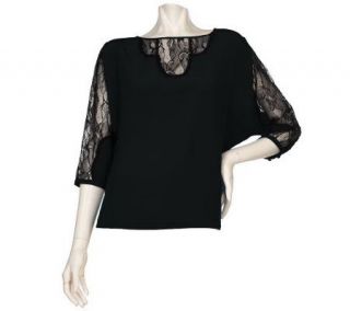 Simply. Chloe Dao Silk Blouse with Lace Trim —