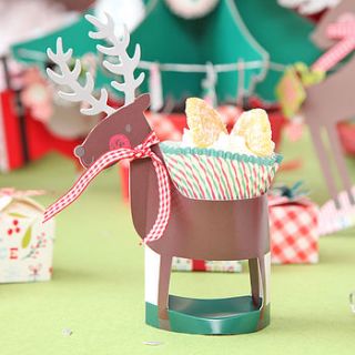christmas reindeer cupcake holder by red berry apple
