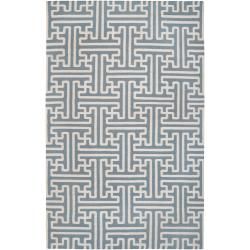 Hand woven Blue Xora Wool Rug (36 X 56)