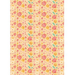 vintage style roses wrapping paper by emma randall illustration