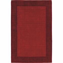 Handmade Alexa Zen Solid Border Red Wool Rug (6 X 9)