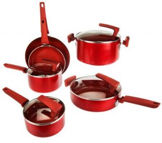 CulinaryGourmet 10 pc. Aluminum Cookware Set w/ Ceramic Nonstick —