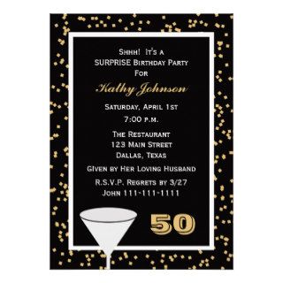 50th Surprise Birthday Party Invitation Custom Announcements