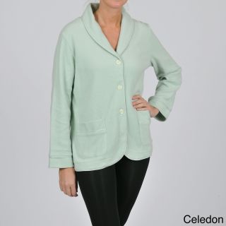 La Cera La Cera Womens Long Sleeve Three button Shawl Collar Jacket Green Size S (4  6)