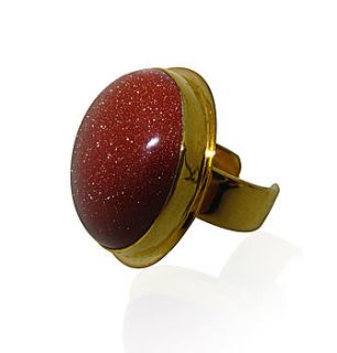 adjustable goldstone gold ring by maya magal