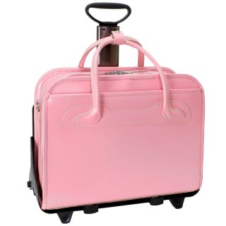 Mcklein Pink Willowbrook Detachable wheeled Laptop Briefcase