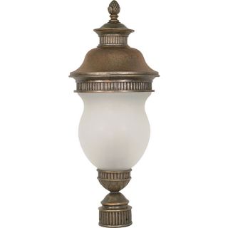 Luxor Platinum Gold With Satin Frosted Glass 3 light Post Lantern