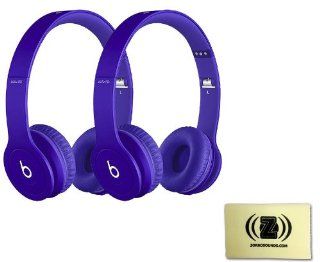 Beats Solo HD Monochromatic Color Headphones Drenched in Purple Bundle with Second Beats Solo HD Drenched in Purple and Custom Designed Zorro Sounds Cleaning Cloth Musical Instruments