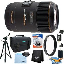 Sigma 105mm F2.8 EX DG OS HSM Macro Lens for Nikon DSLR (258 205) Lens Kit Bundl
