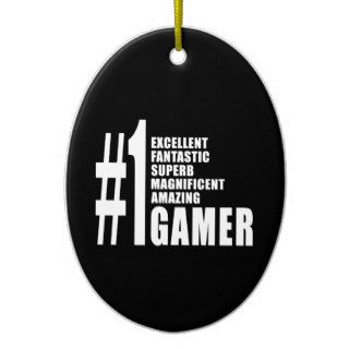 Video Games and Gamers  Number One Gamer Christmas Tree Ornament