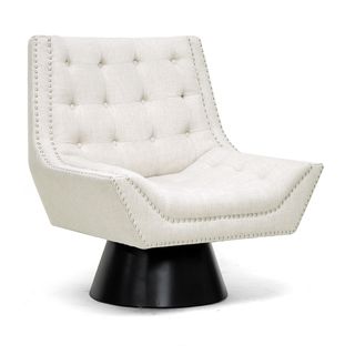 Baxton Studio Tamblin Beige Linen Modern Accent Chair