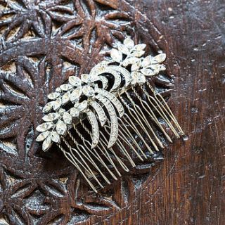 kiera crystal leaf and starburst hair comb by anusha